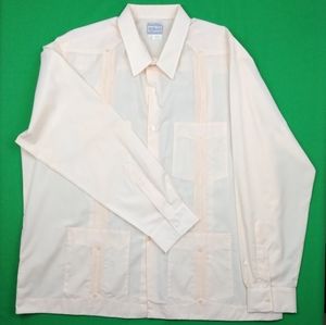 NEW Men's D'Accord Cream Long Sleeve Guayabera